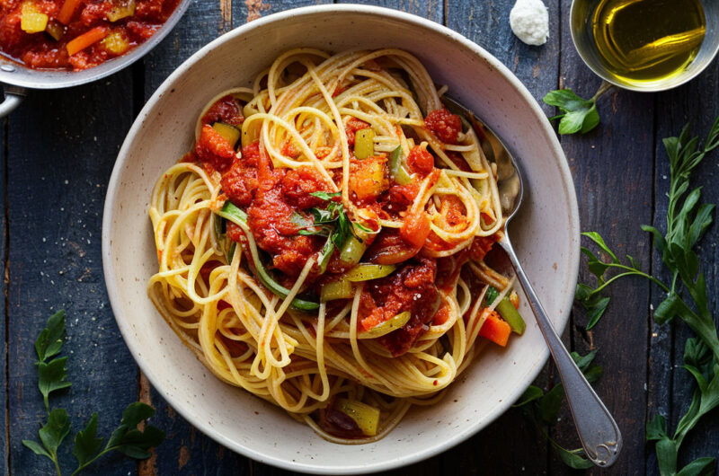 Spaghetti with Vegetable Sauce