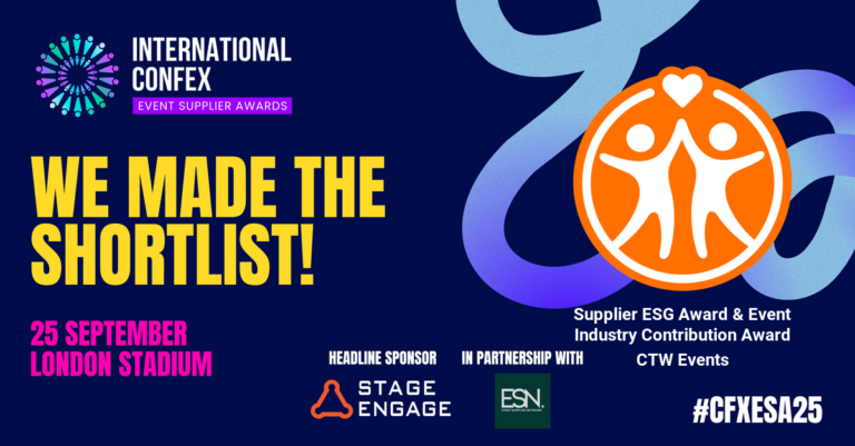 Graphic image of CTW Events Shortlisted at the Confex Event Supplier Awards 2025