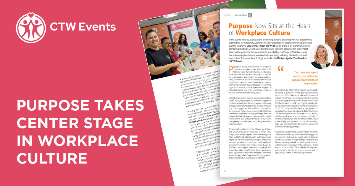 CTW Events Featured in HQ Magazine: Purpose Takes Center Stage in Workplace Culture